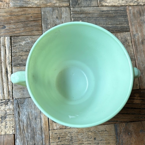 Hazel-Atlas Moderntone Platonite Pastel Green Footed Open Sugar Bowl - Picture 2 of 5